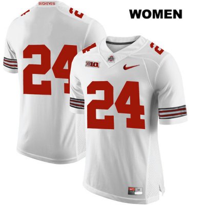 Women's NCAA Ohio State Buckeyes Shaun Wade #24 College Stitched No Name Authentic Nike White Football Jersey JZ20K62RQ